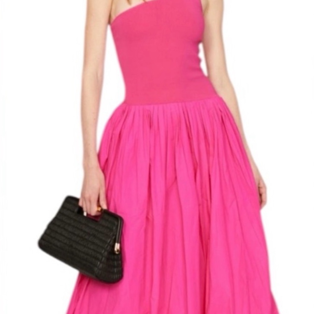 Derek Lam One-Shoulder Hot Pink Maxi Dress